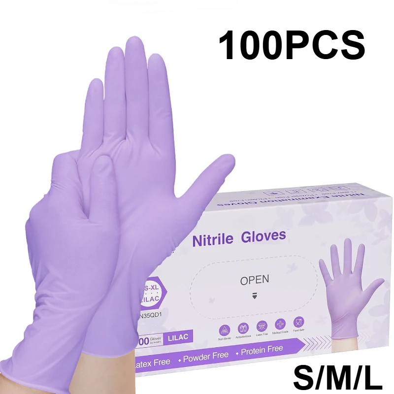 Medical Gloves - 10-100 Buah Sarung Tangan Nitril Ungu