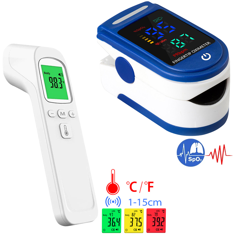 Pulse Oximeter - Termometer inframerah 2 dalam 1, pengukur