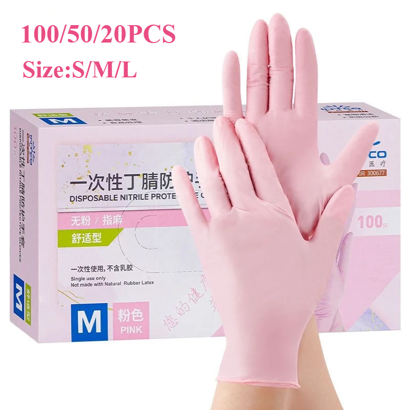 Medical Gloves - 20/50/100 Buah Sarung Tangan Nitril Merah